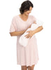 Maternity & Nursing Home Dress + Matching Baby Wrap - Pink - Mums and Bumps