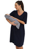 Maternity & Nursing Home Dress with Matching Baby Wrap - Navy - Mums and Bumps