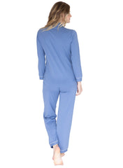Maternity & Nursing Long Sleeve Pyjama Set - Blue - Mums and Bumps