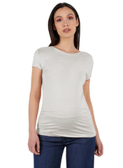 Maternity T-shirt with Back Yoke - Off White - Mums and Bumps