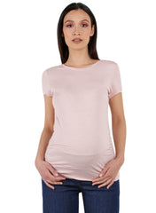 Maternity T-shirt with Back Yoke - Pink - Mums and Bumps