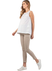 Maternity Top with Creases on the Back - Off White - Mums and Bumps