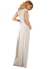 Mia Maternity Gown - Silver - Mums and Bumps
