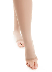 Microfiber Open Toe Thigh Highs - Strong Compression - Beige - Mums and Bumps