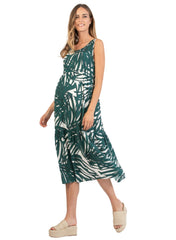Midi Maternity Dress with Flounce and Square Back Neckline - Mums and Bumps