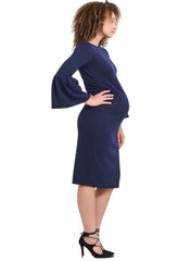 Myra Ruffle Maternity Sleeve - Navy Check - Mums and Bumps