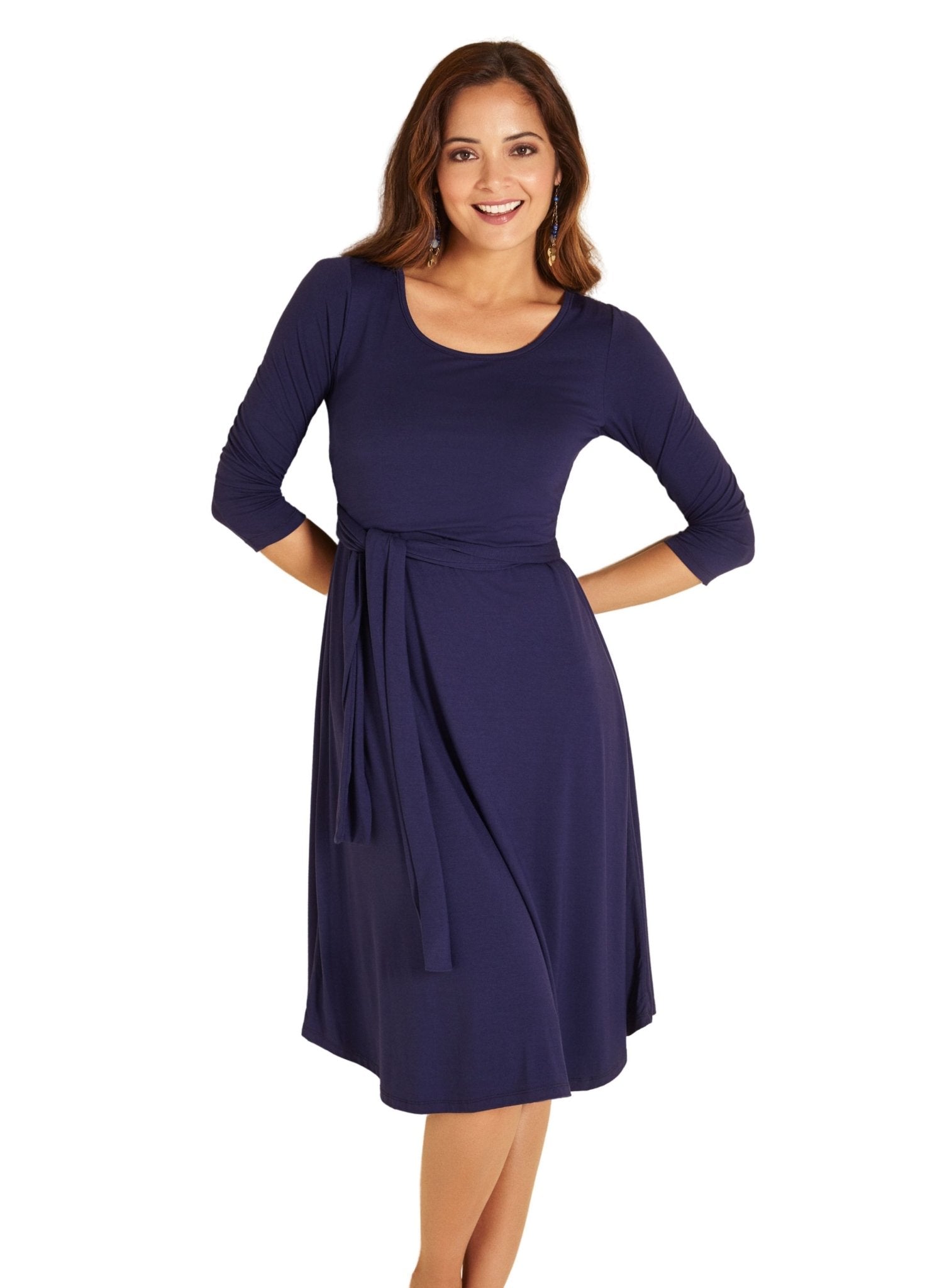 Naomi Maternity & Nursing Dress - Eclipse Blue - Mums and Bumps