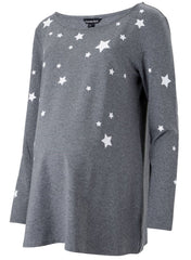 Nikki Maternity Top - Grey White Stars - Mums and Bumps