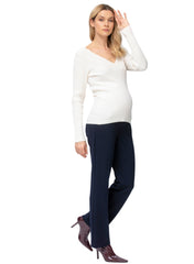 Noah Straight Leg Maternity Pants - Navy - Mums and Bumps