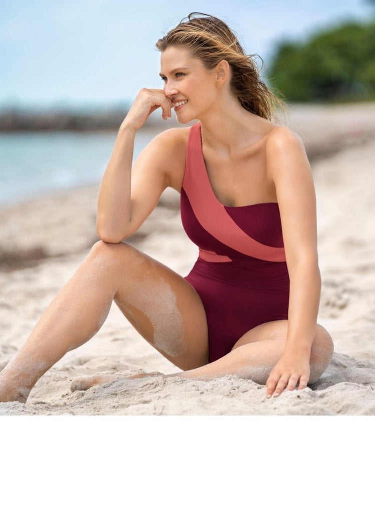 One-Shoulder Firm Compression Sculpting Swimsuit – Mums and Bumps