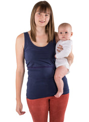 Organic Breastfeeding Vest - Navy - Mums and Bumps