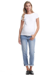 Organic Cotton Maternity Tee - White - Mums and Bumps