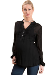 Overlay Buttoned Maternity Blouse - Mums and Bumps