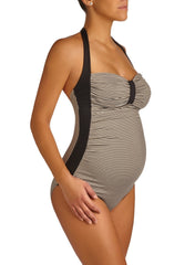 Palm Springs Gold Lurex Knitted Maternity Swimsuit - Mums and Bumps