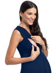 Papaver Maternity Dress - Moonlight Blue - Mums and Bumps