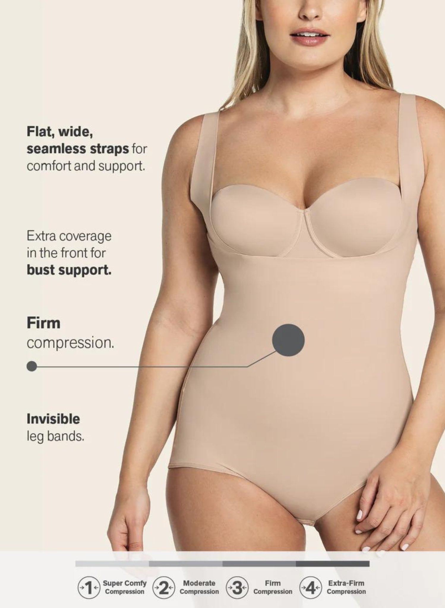 Plunge Back Classic Sculpting Body Shaper - Nude - Mums and Bumps