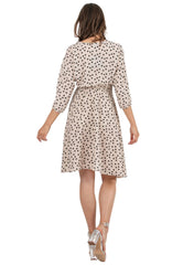 Polka Dot Maternity & Nursing Dress in Crepe - Off White - Mums and Bumps