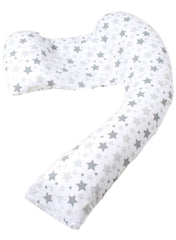 Pregnancy, Support and Feeding Pillow - Grey Stars - Mums and Bumps