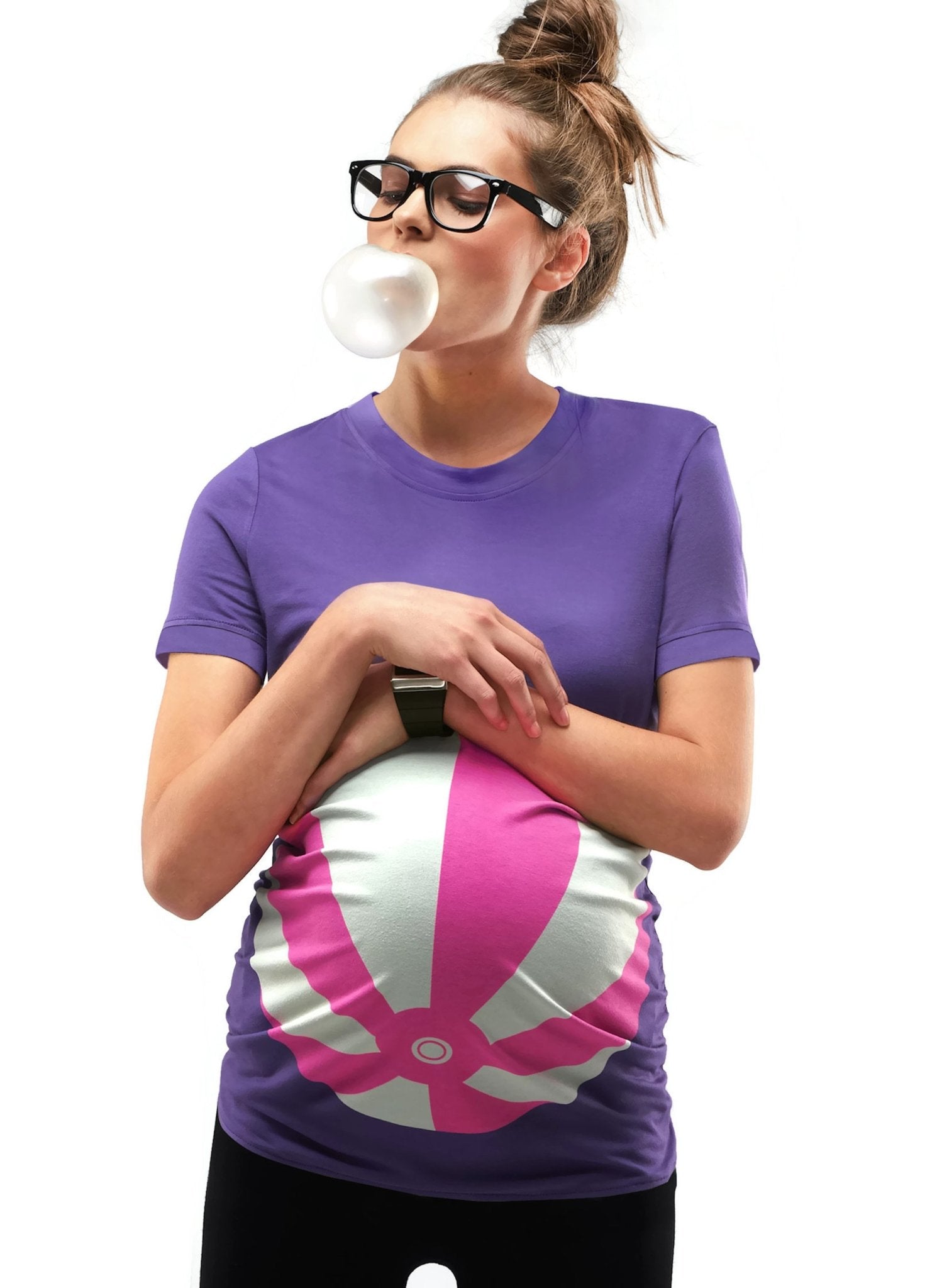 Purple Beachball Maternity T-Shirt - Mums and Bumps