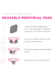 Reusable Menstrual Pads (4 PACK) - Mums and Bumps