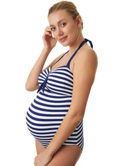 Rimini Navy Stripe Maternity Swimsuit - Mums and Bumps