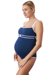Rimini Pique Blue One Piece Maternity Swimsuit - Mums and Bumps