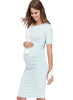 Ruched T-shirt Maternity Dress - Green - Mums and Bumps