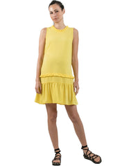 Ruffle Maternity Dress - Yellow - Mums and Bumps