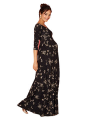 Samantha Maternity Maxi Dress - Night Blossom - Mums and Bumps
