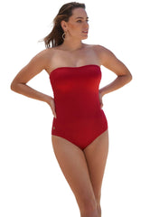 Sculpting Macramé Back One-Piece Swimsuit - Red - Mums and Bumps