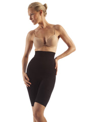 Seamless Milk-Fiber Body Shaping High Waist Shorts - Black - Mums and Bumps