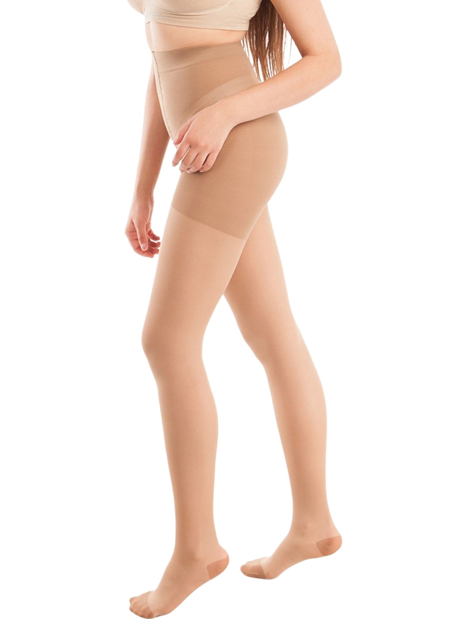 Sheer Pantyhose Graduated Medium Compression - Beige - Mums and Bumps
