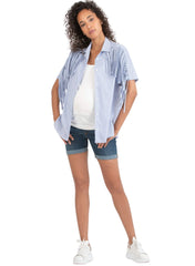 Skinny Maternity Jeans Shorts in Denim Stretch - Mums and Bumps