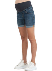 Skinny Maternity Jeans Shorts in Denim Stretch - Mums and Bumps