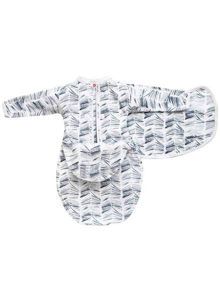 Starter Swaddle with Long Sleeves (0-3M) - Angle Stripe