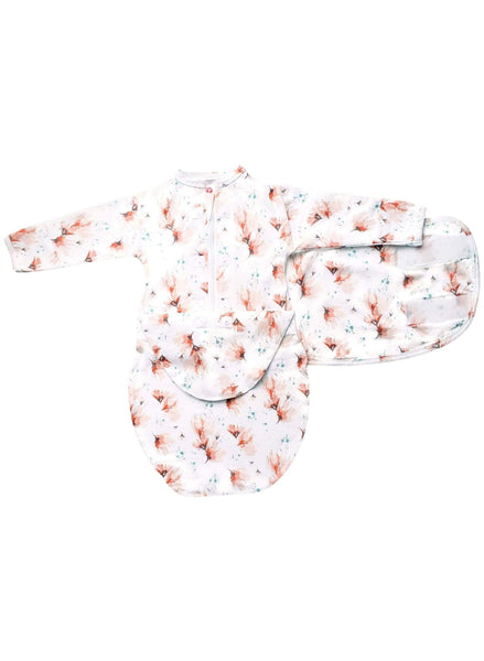 Starter Swaddle with Long Sleeves (0-3M) - Blush Blossom