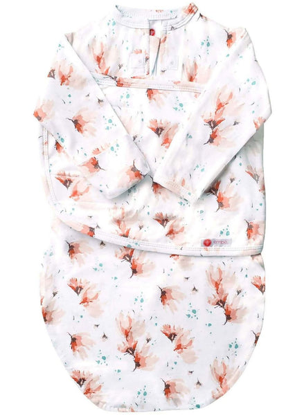 Starter Swaddle with Long Sleeves (0-3M) - Blush Blossom