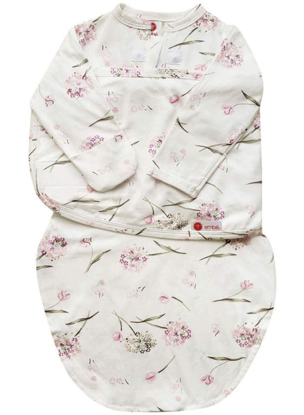 Starter Swaddle with Long Sleeves (0-3M) - Clustered Flowers