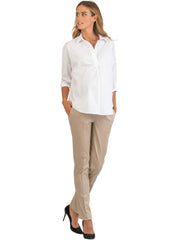 Straight Leg Maternity Trouser - Beige - Mums and Bumps