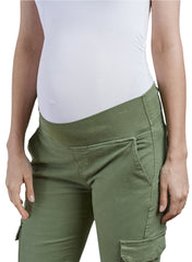 Stretch Maternity Cargo Pants - Khaki - Mums and Bumps