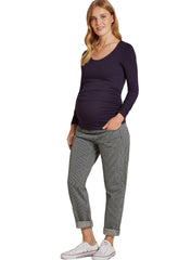 Stripe Maternity Stretch Trousers - Mums and Bumps