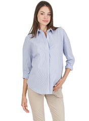 Striped Maternity Shirt - Blue - Mums and Bumps
