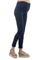 Super Comfortable Skinny Maternity Trousers in Bengaline - Blue - Mums and Bumps