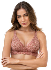 Supersoft Crossover Seamless Maternity & Nursing Sleep Bra - Pink Print - Mums and Bumps