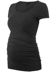 The Maternity Cap Scoop Top - Black - Mums and Bumps