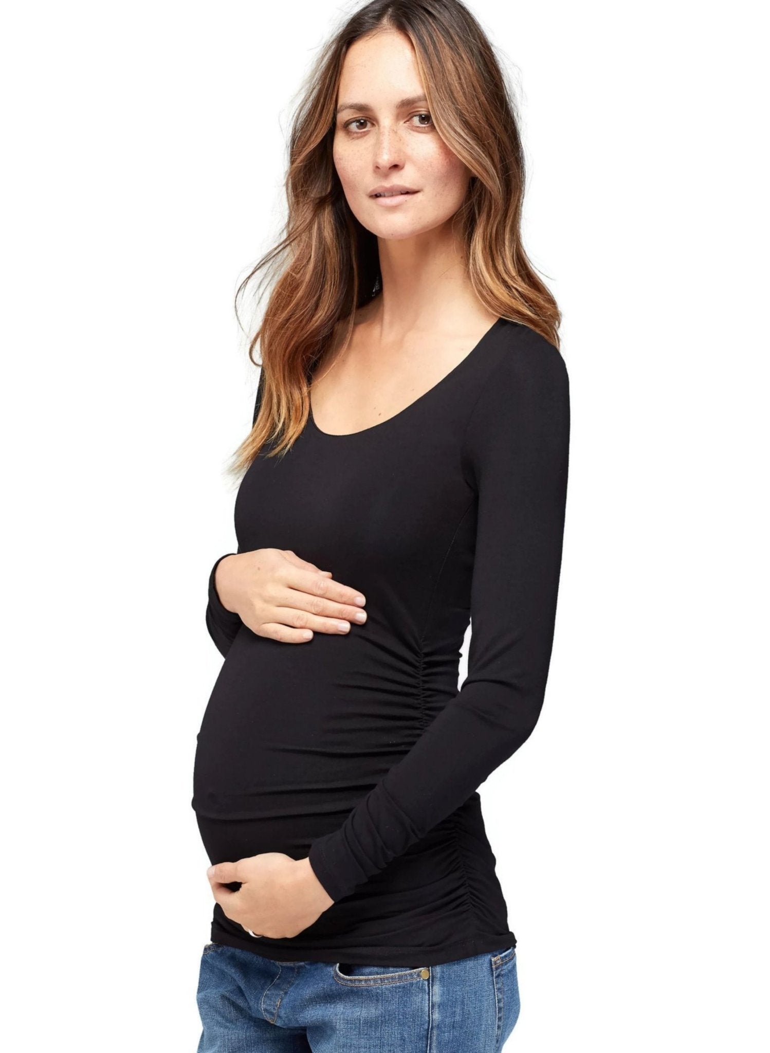 The Maternity Scoop Top - Black - Mums and Bumps