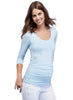 The Maternity Scoop Top - Dusted Blue - Mums and Bumps