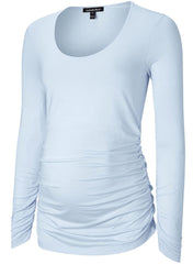 The Maternity Scoop Top - Dusted Blue - Mums and Bumps