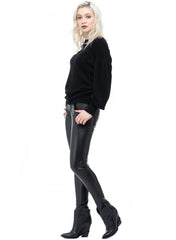 Ultra Skinny Leather Maternity Pants - Black - Mums and Bumps