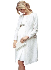 Verity Maternity Coat - Ivory Ice Bouclé - Mums and Bumps